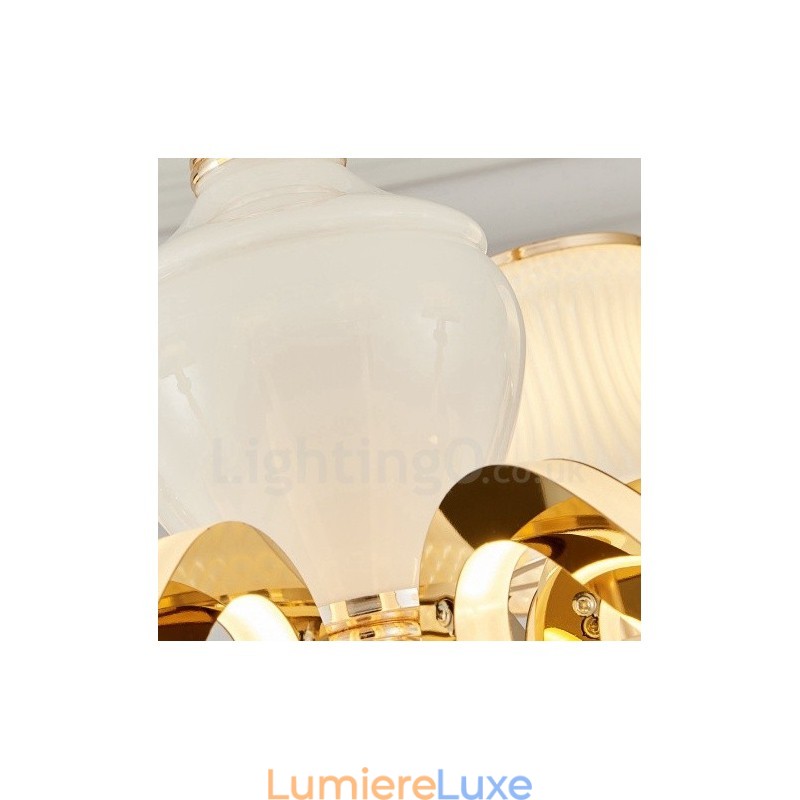 Lustre de luxe traditionnel classique à 6 lumières avec bougies intégrées en métal