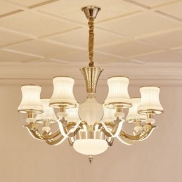 Lustre classique traditionnel en métal intégré à 8 lumières