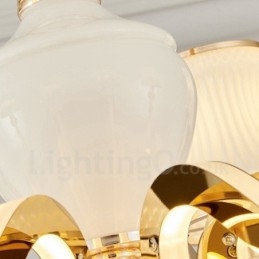 Lustre classique traditionnel en métal intégré à 8 lumières