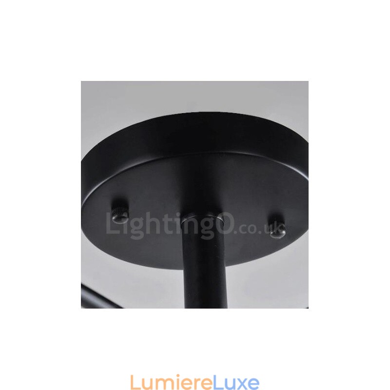 Lustre intégré de style méditerranéen à 4 lumières avec abat-jour en verre