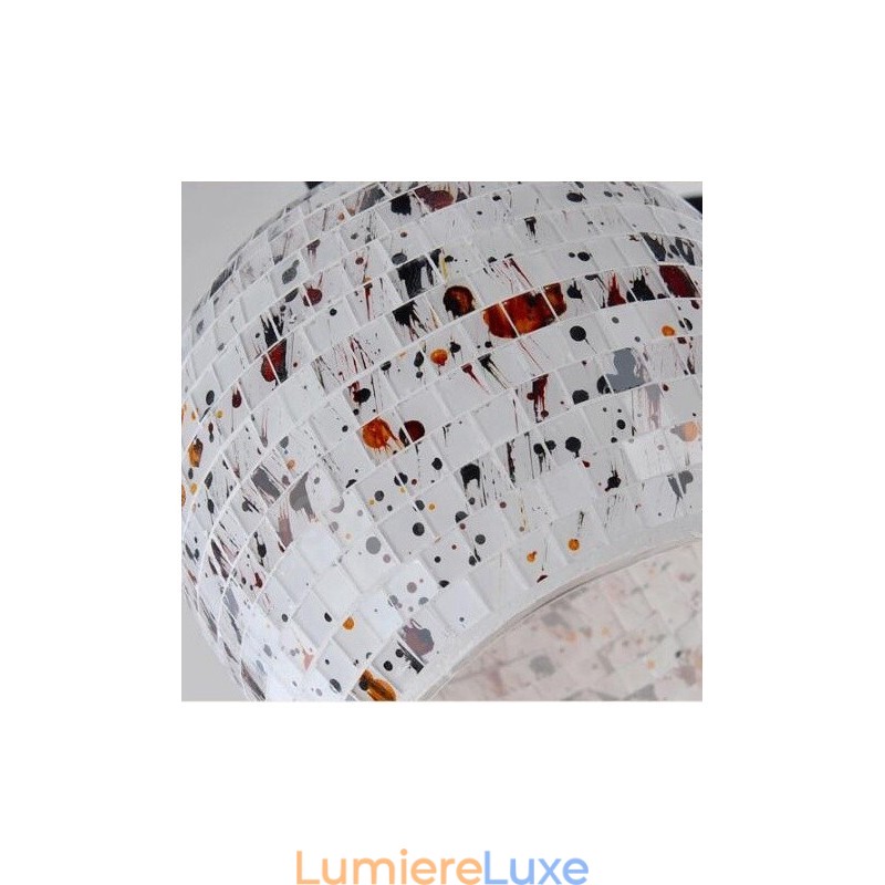 Lustre intégré de style méditerranéen à 8 lumières avec abat-jour en verre