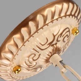 Lustre en métal intégré de style méditerranéen à 3 lumières avec abat-jour en verre