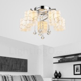 Lustre intégré contemporain moderne à 5 lumières