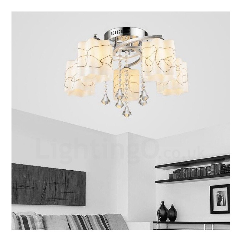 Lustre intégré contemporain moderne à 5 lumières