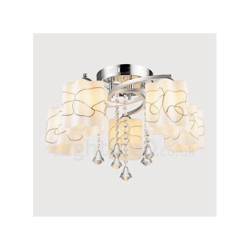 Lustre intégré contemporain moderne à 5 lumières