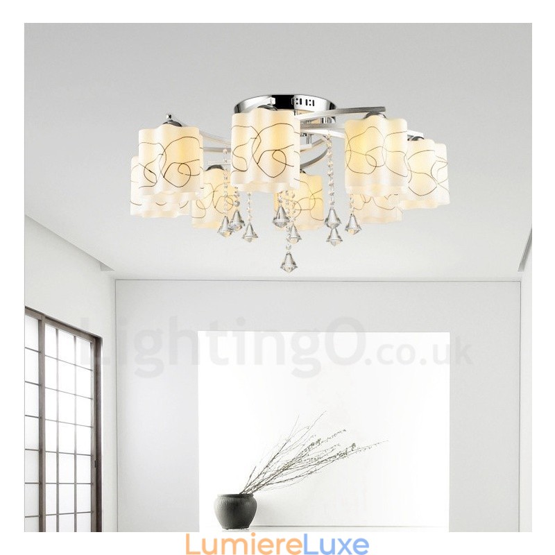 Lustre intégré contemporain moderne à 8 lumières