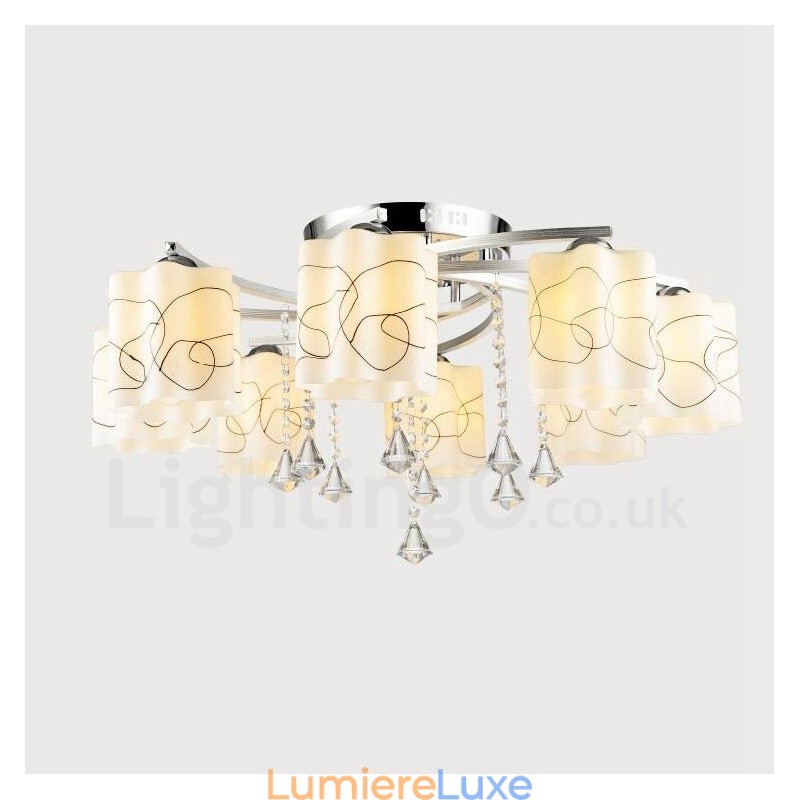 Lustre intégré contemporain moderne à 8 lumières