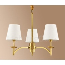 Lustre rustique à 3 lumières en métal et cuivre intégré