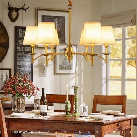 Lustre en métal intégré à 6 lumières de style rustique Lustre en métal intégré à 6 lumières de style rustique
