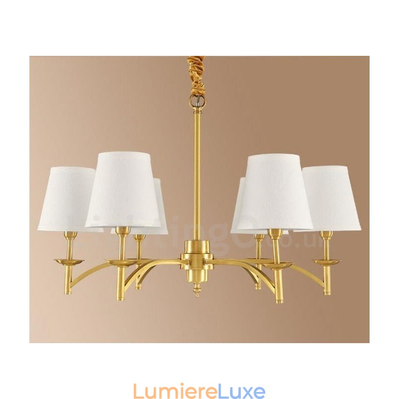 Lustre en métal intégré à 6 lumières de style rustique