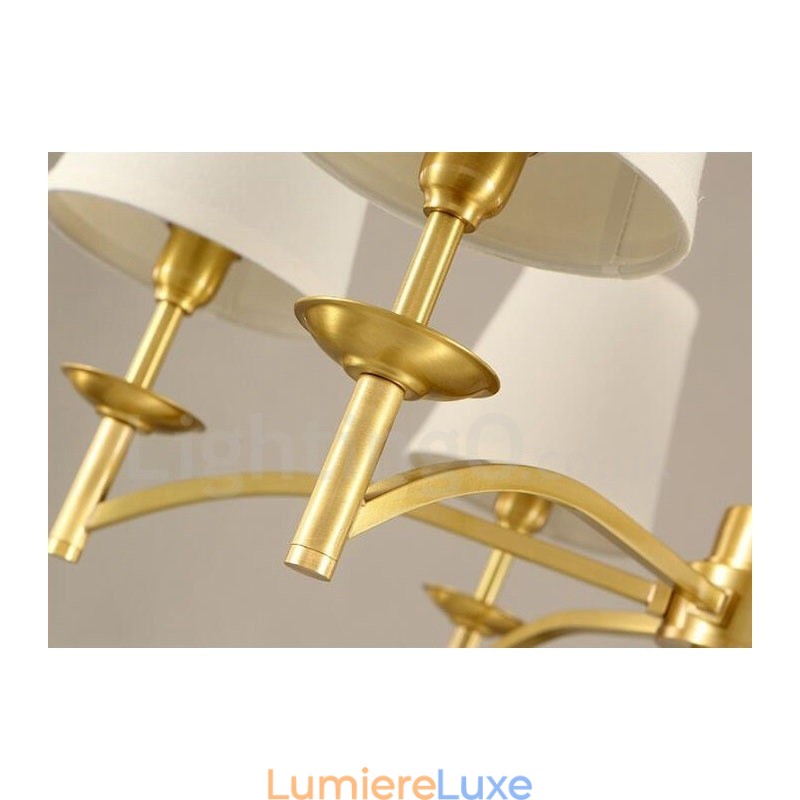 Lustre en métal intégré à 6 lumières de style rustique