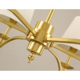 Lustre en métal intégré à 6 lumières de style rustique