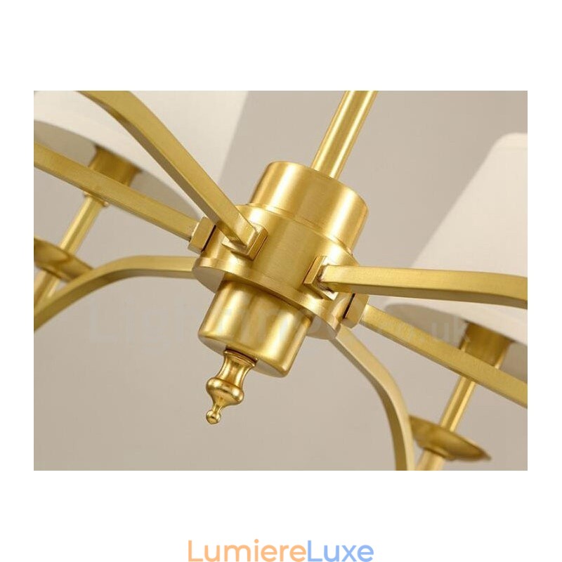 Lustre en métal intégré à 6 lumières de style rustique