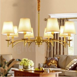 Lustre en métal intégré à 8 lumières de style rustique