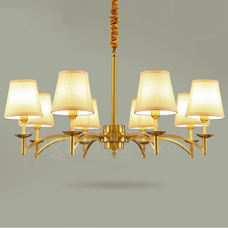 Lustre en métal intégré à 8 lumières de style rustique