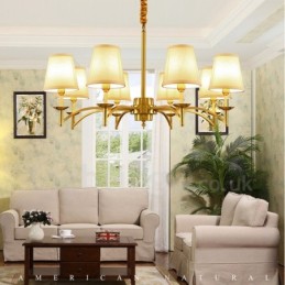 Lustre en métal intégré à 8 lumières de style rustique