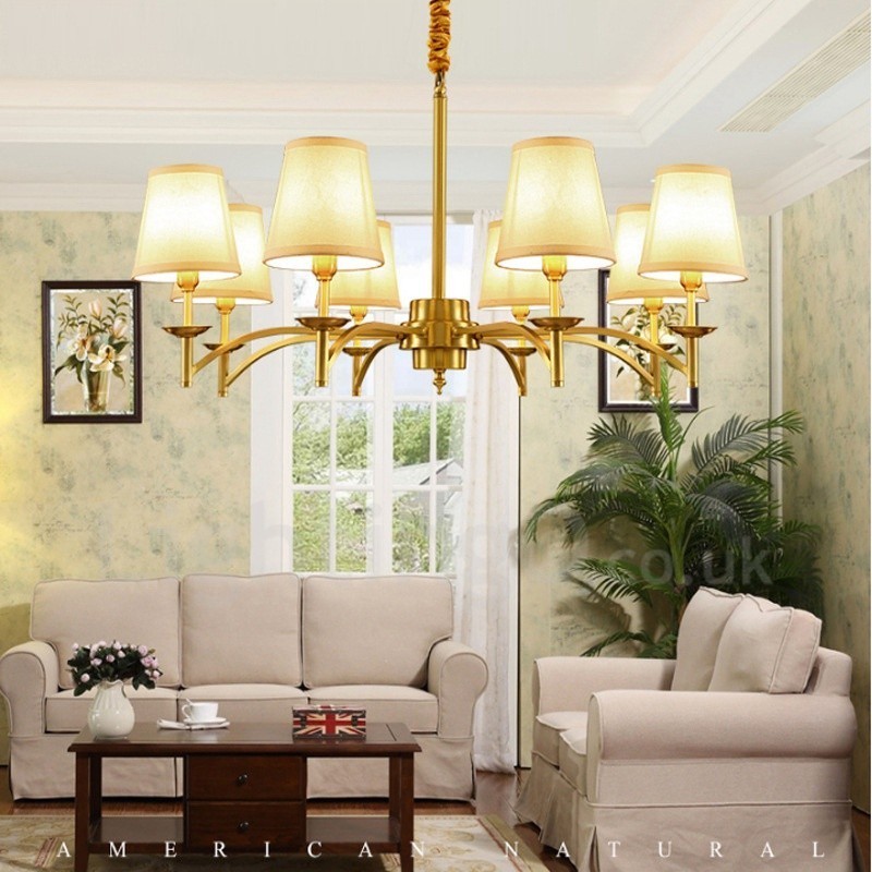 Lustre en métal intégré à 8 lumières de style rustique