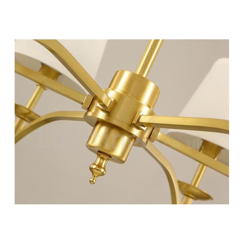 Lustre en métal intégré à 8 lumières de style rustique