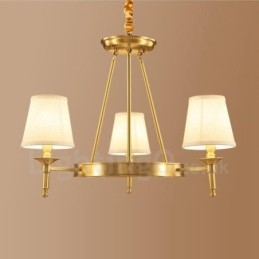 Lustre rustique à 3 lumières en métal et cuivre intégré