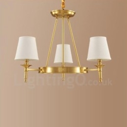 Lustre rustique à 3 lumières en métal et cuivre intégré