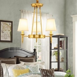 Lustre rustique à 3 lumières en métal et cuivre intégré