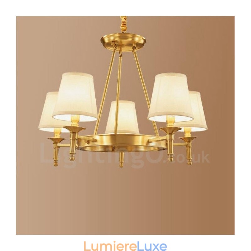 Lustre en métal intégré à 5 lumières de style rustique