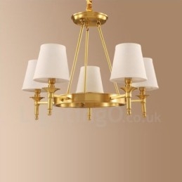 Lustre en métal intégré à 5 lumières de style rustique