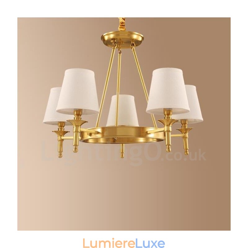 Lustre en métal intégré à 5 lumières de style rustique