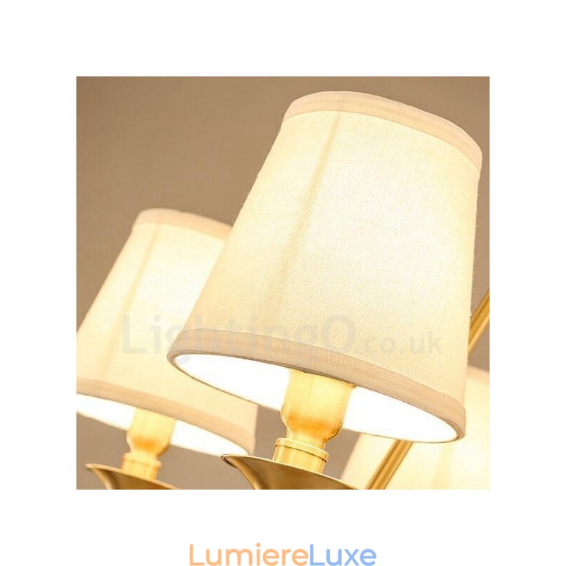 Lustre en métal intégré à 5 lumières de style rustique