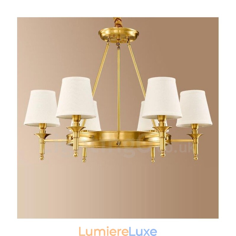 Lustre en métal intégré à 6 lumières de style rustique