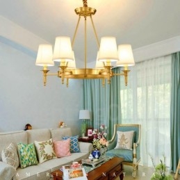 Lustre en métal intégré à 6 lumières de style rustique