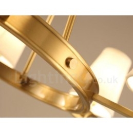 Lustre en métal intégré à 6 lumières de style rustique