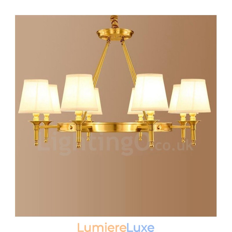 Lustre en métal intégré à 8 lumières de style rustique