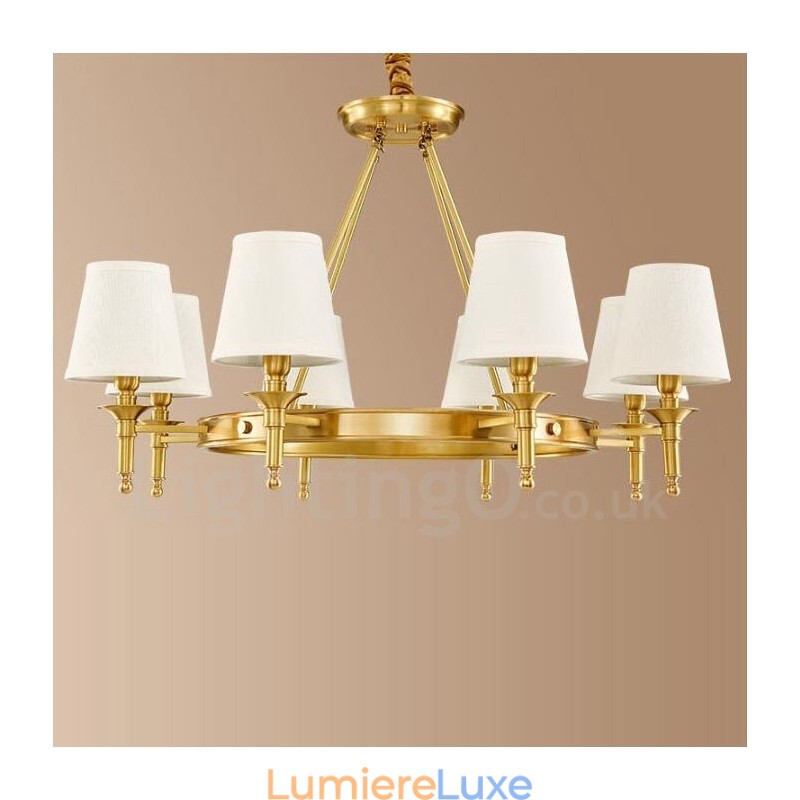 Lustre en métal intégré à 8 lumières de style rustique