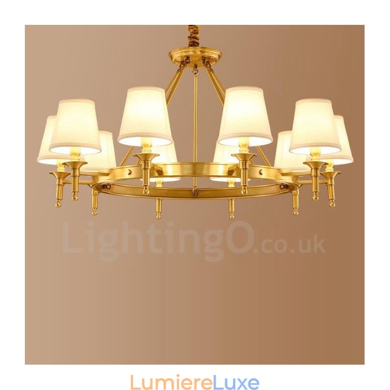 Lustre rustique en métal intégré à 10 lumières