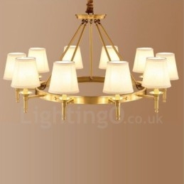 Lustre rustique en métal intégré à 10 lumières