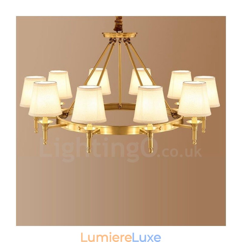 Lustre rustique en métal intégré à 10 lumières