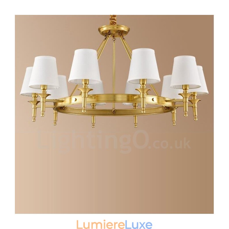 Lustre rustique en métal intégré à 10 lumières