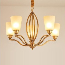 Lustre en métal intégré à 5 lumières de style rustique