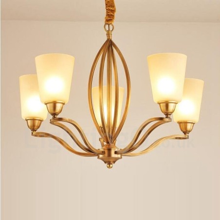 Lustre en métal intégré à 5 lumières de style rustique Lustre en métal intégré à 5 lumières de style rustique