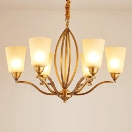 Lustre en métal intégré à 6 lumières de style rustique