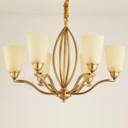 Lustre en métal intégré à 6 lumières de style rustique