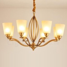 Lustre en métal intégré à 8 lumières de style rustique