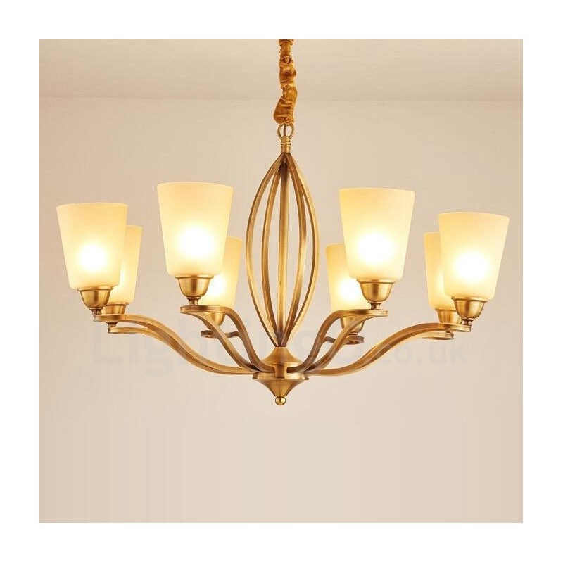 Lustre en métal intégré à 8 lumières de style rustique