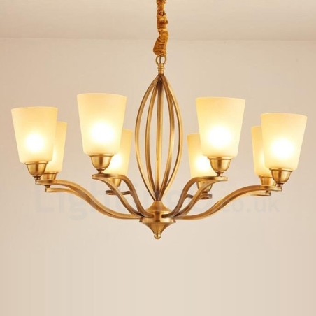 Lustre en métal intégré à 8 lumières de style rustique Lustre en métal intégré à 8 lumières de style rustique