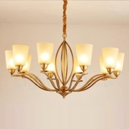 Lustre rustique en métal intégré à 10 lumières