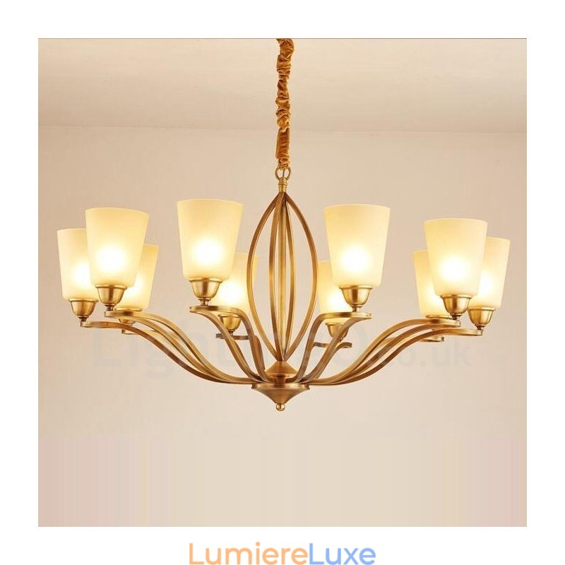 Lustre rustique en métal intégré à 10 lumières