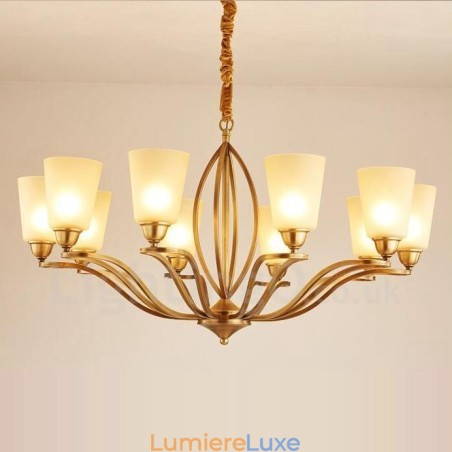 Lustre rustique en métal intégré à 10 lumières Lustre rustique en métal intégré à 10 lumières