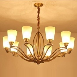 Lustre rustique en métal intégré à 10 lumières