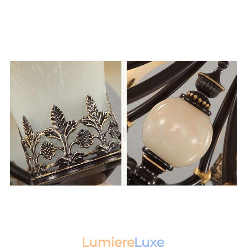 Lustre classique traditionnel en métal intégré à 3 lumières